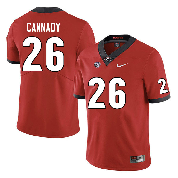 Men #26 Jehlen Cannady Georgia Bulldogs College Football Jerseys Sale-Red Anniversary